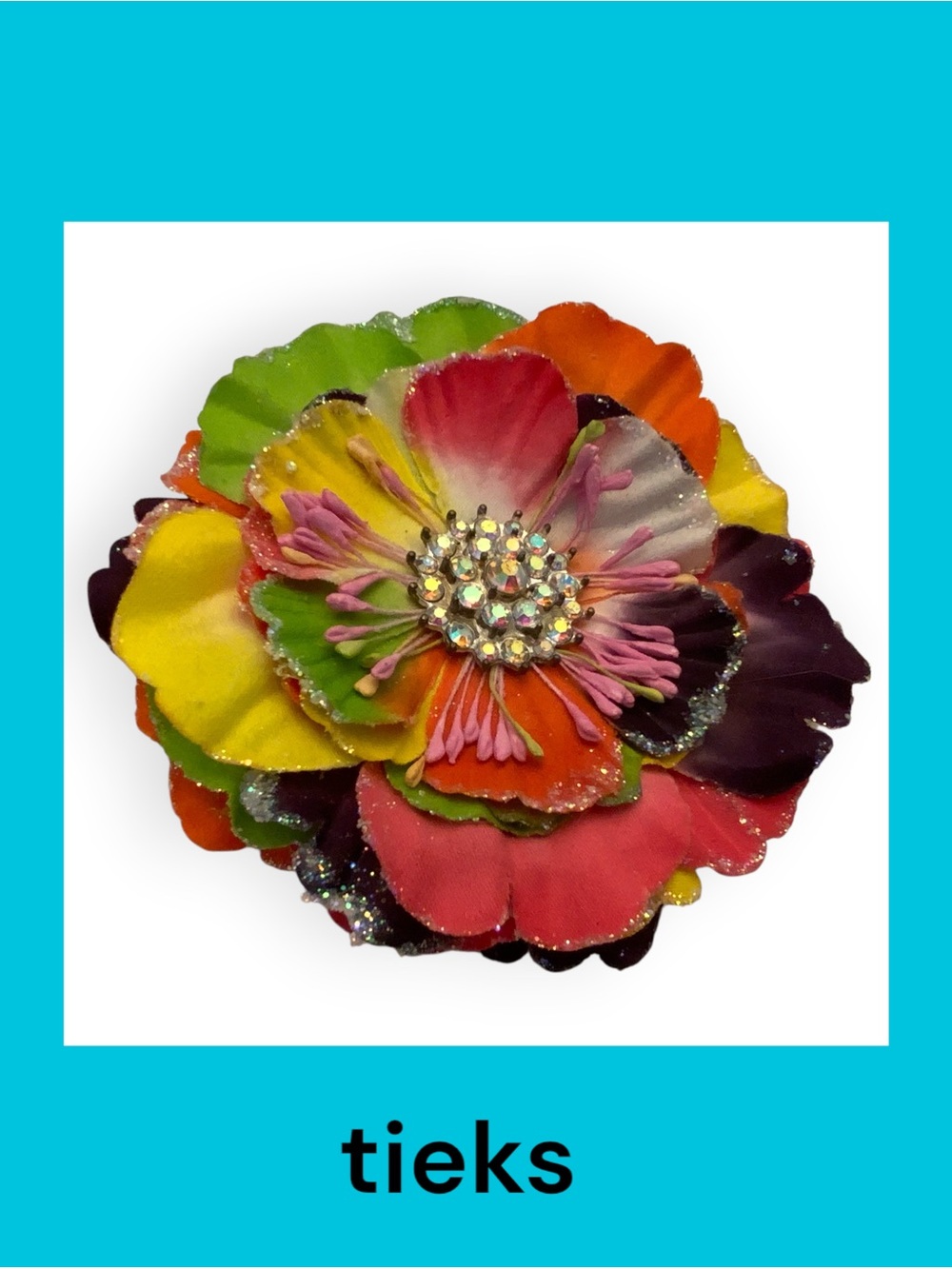 Tieks Multicolor Flower with Crystal Center